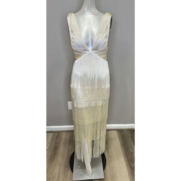 Michael Costello White Fringe Midi Dress - Picture 3 of 10